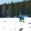 Snowshoeing at Lake Minnewanka in Banff National Park