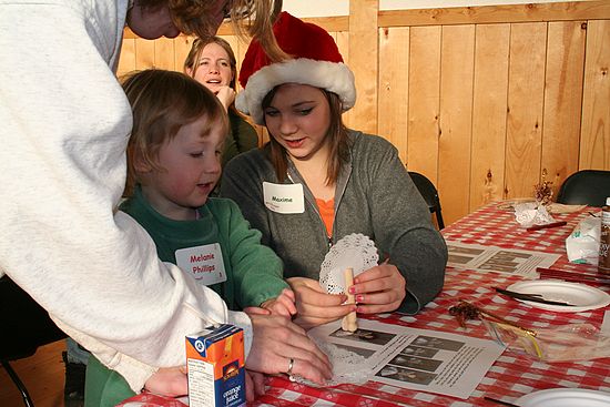 Making an Angel with Maxime\n(Agrium Christmas Party 2006)