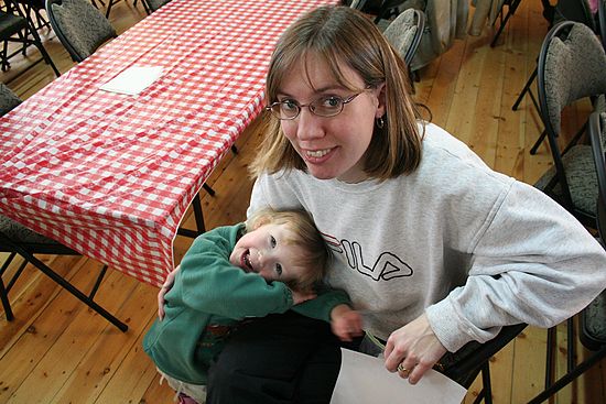 Waiting for Santa with Mommy\n(Agrium Christmas Party 2006)