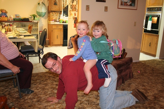 Hannah and Melanie take Uncle Ken for a spin\n(Christmas in Kelowna)