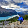 Self Portrait at Peyto Lake just before Sunset