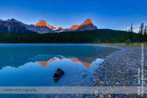 Upper Waterfowl Lake at Sunrise