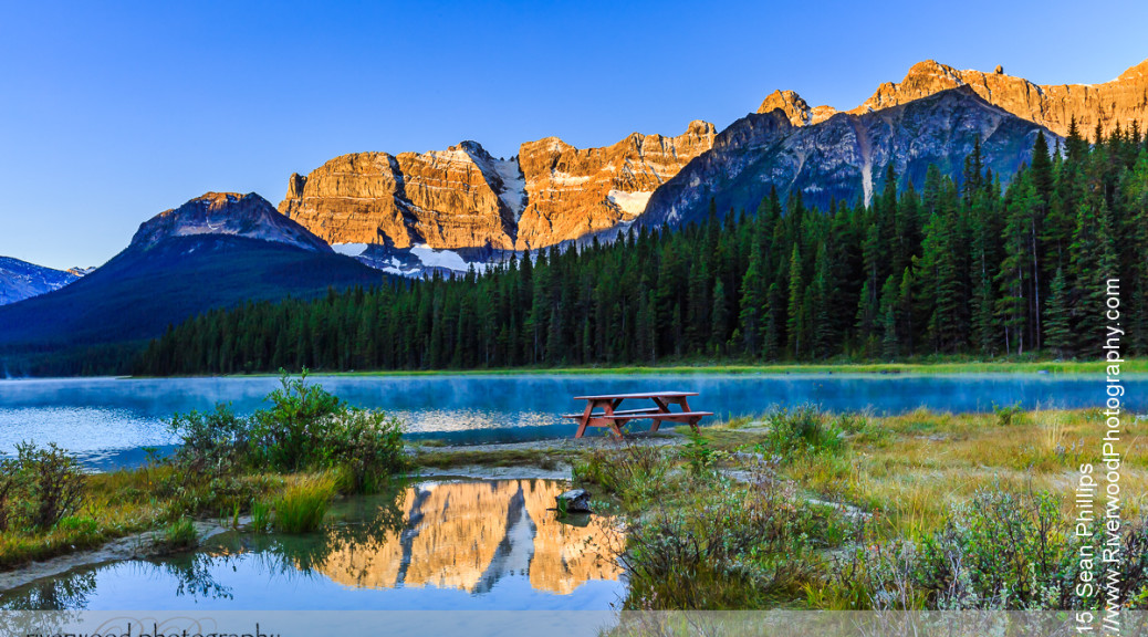 Upper Waterfowl Lake at Sunrise