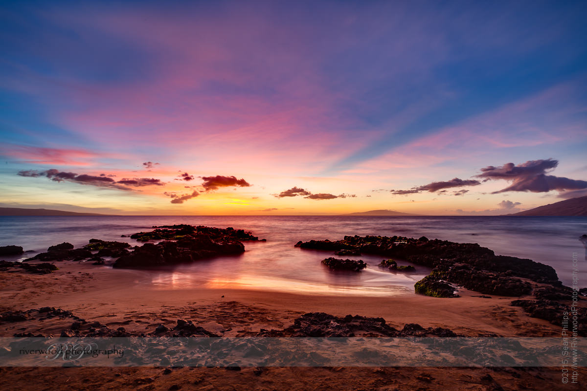 Sunset at Kamaole Beach Park III in Hawaii